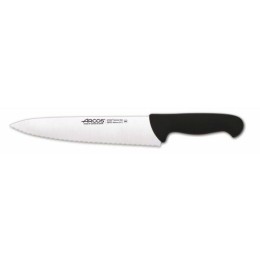 Couteau de cuisine cranté gamme 2900 Arcos noir 25 cm