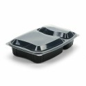Barquette plastique noire 2 compartiments Bistro 910 ml - par 20