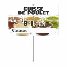 Étiquette marinade sans texte à pique et tournette 10,6 x 6,7 cm - par 10