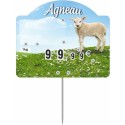Étiquette "Champêtre agneau" sans texte à pique et tournette 10,6 x 8,7 cm - par 10