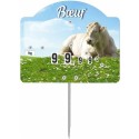 Étiquette "Champêtre bœuf" sans texte à pique et tournette 10,6 x 8,7 cm - par 10