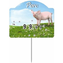 Étiquette "Champêtre porc" sans texte à pique et tournette 10,6 x 8,7 cm - par 10