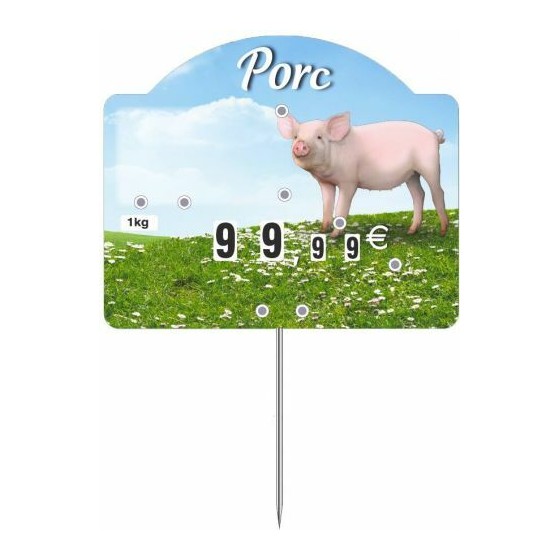 Étiquette champêtre porc à texte piq tournette