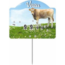 Étiquette "Champêtre veau" sans texte à pique et tournette 10,6 x 8,7 cm - par 10