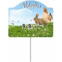 Étiquette "Champêtre volaille" sans texte à pique et tournette 10,6 x 8,7 cm - par 10