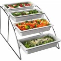 Présentoir inox 4 bacs GN 1/3