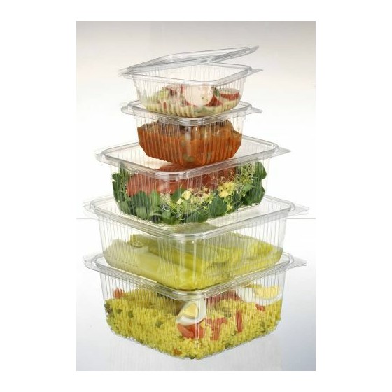 Barquette plastique avec couvercle Optipack 500 ml - par 600 Barquette plastique avec couvercle Optipack 500 ml - par 600