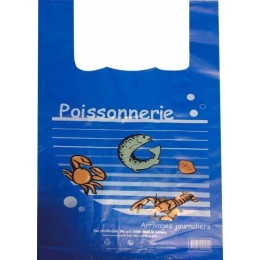 Sac bretelles "Poissonnerie" PEBD 50 µ 45 x 26 + 6 cm - par 500