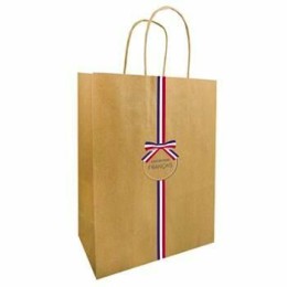 Sac kraft bleu blanc rouge 21 x 19 + 8 cm - par 50