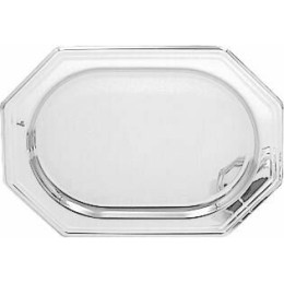 Plateau octogonal PET argenté 35 x 25 cm - par 50