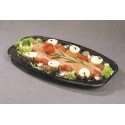 Plat ovale PET noir 45 x 30 x 2,5 cm - par 10