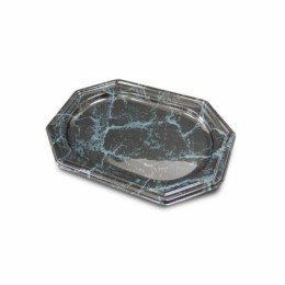 Plateau octogonal PET marbré noir 270 x 190 mm / 50