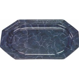 Plateau octogonal PET marbré noir 27 x 19 cm - par 50