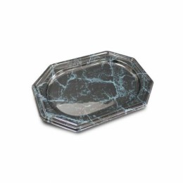 Plateau octogonal PET marbré noir 35 x 25 cm - par 50