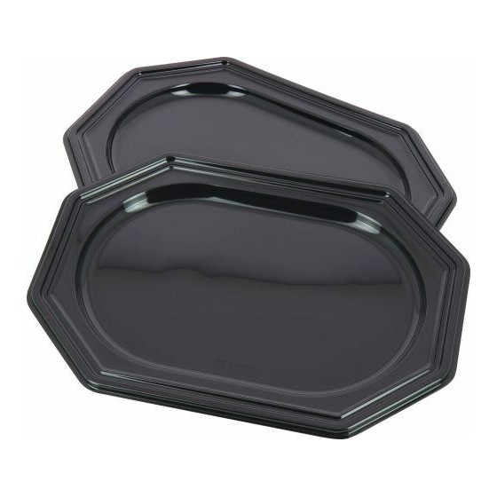 Plateau octogonal rPET noir 55 x 38 cm - par 10 Plateau octogonal rPET noir 55 x 38 cm - par 10