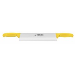 Couteau fromage 2 mains jaune 33cm