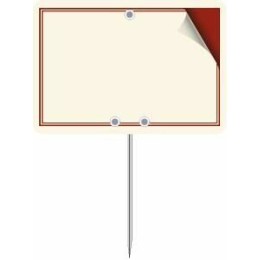 Étiquette carte de visite avec pique 7,7 x 5,4 cm - par 10