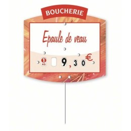 Étiquette marché champêtre boucherie à texte