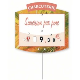 Étiquette marché champêtre charcuterie à texte