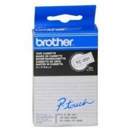 Ruban TC 201 blanc impression noire 12 mm