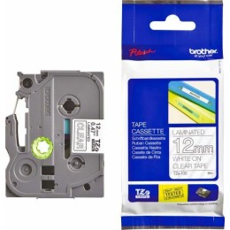 Ruban TZE 135 transparent impression blanche 12 mm