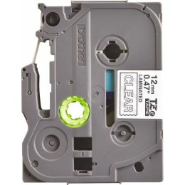 Ruban TZE 135 transparent impression blanche 12 mm