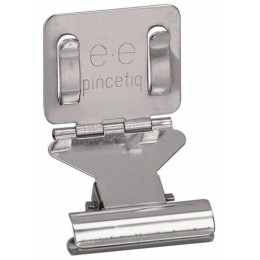 Porte étiquette à pince en métal chromé 5,8 x 3,3 cm - par 10