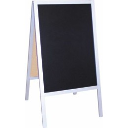 Chevalet bois alu brosse ardoise noire 60x115cm