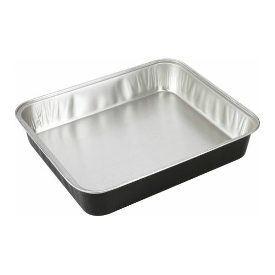 Barquette aluminium lisse noire 390 cl - par 100 Barquette aluminium lisse noire 390 cl - par 100