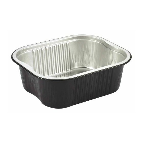 Barquette aluminium noir lisse Ready2Cook 579 ml - par 150 Barquette aluminium noir lisse Ready2Cook 579 ml - par 150