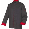 Veste polycoton manches longues noir et rouge T3