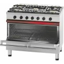 Fourneau 5 feux vifs sur four gaz 137 L