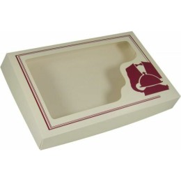 Boîte traiteur carton à fenêtre 42 x 28 x 6 cm - par 25