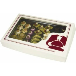 Boîte traiteur carton à fenêtre 42 x 28 x 6 cm - par 25