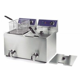 Friteuse électrique avec robinet 2 x 8 L