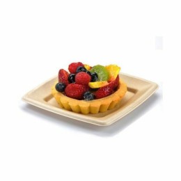Assiette carrée bio, 15,5x15,5 cm