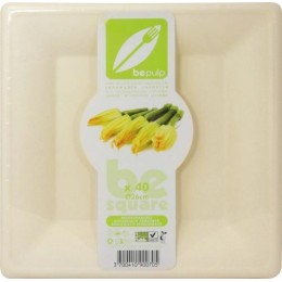Assiette carrée bio 26 cm en bagasse - par 40