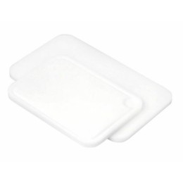 Planche de découpe PEHD blanche à rigole avec pieds 40x30x2cm