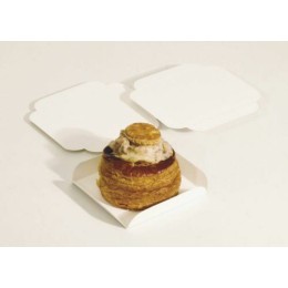 Plateau carré rainé en carton blanc 19 x 19 cm - par 250