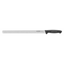 Couteau à jambon manche surmoulé noir lame alvéolée inox Fischer 33 cm