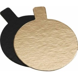 Rond pâtissier à languette or et noir ø 8 cm - par 200