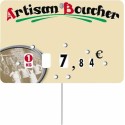 Étiquette artisan boucher sans texte à pique et tournette 8 x 12 cm - par 10