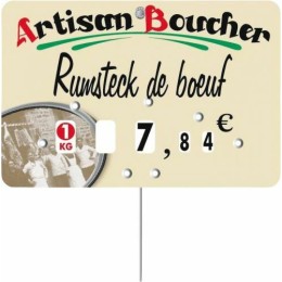 Étiquette artisan boucher à texte à pique,tournette