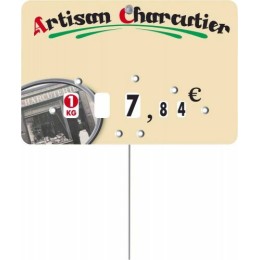Étiquette artisan charcutier sans texte à pique et tournette 8 x 12 cm - par 10