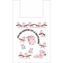 Sac bretelles blanc "Charcutier" PEBD 50 µ 50 x 30 + 7 cm - par 500