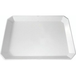 Plat octogonal mélamine blanc 32x20x3 cm