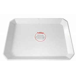 Plat octogonal mélamine blanc 40x30x3 cm