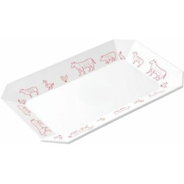 Plat octogonal mélamine pièce du boucher 32 x 20 x 3 cm