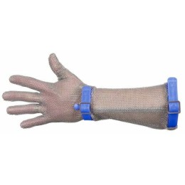 Gant cotte de mailles manchette longue réversible blanc L