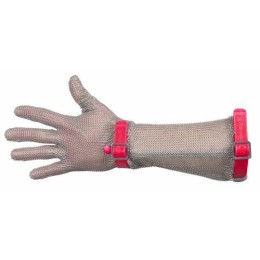 Gant cotte de mailles manchette longue réversible rouge M